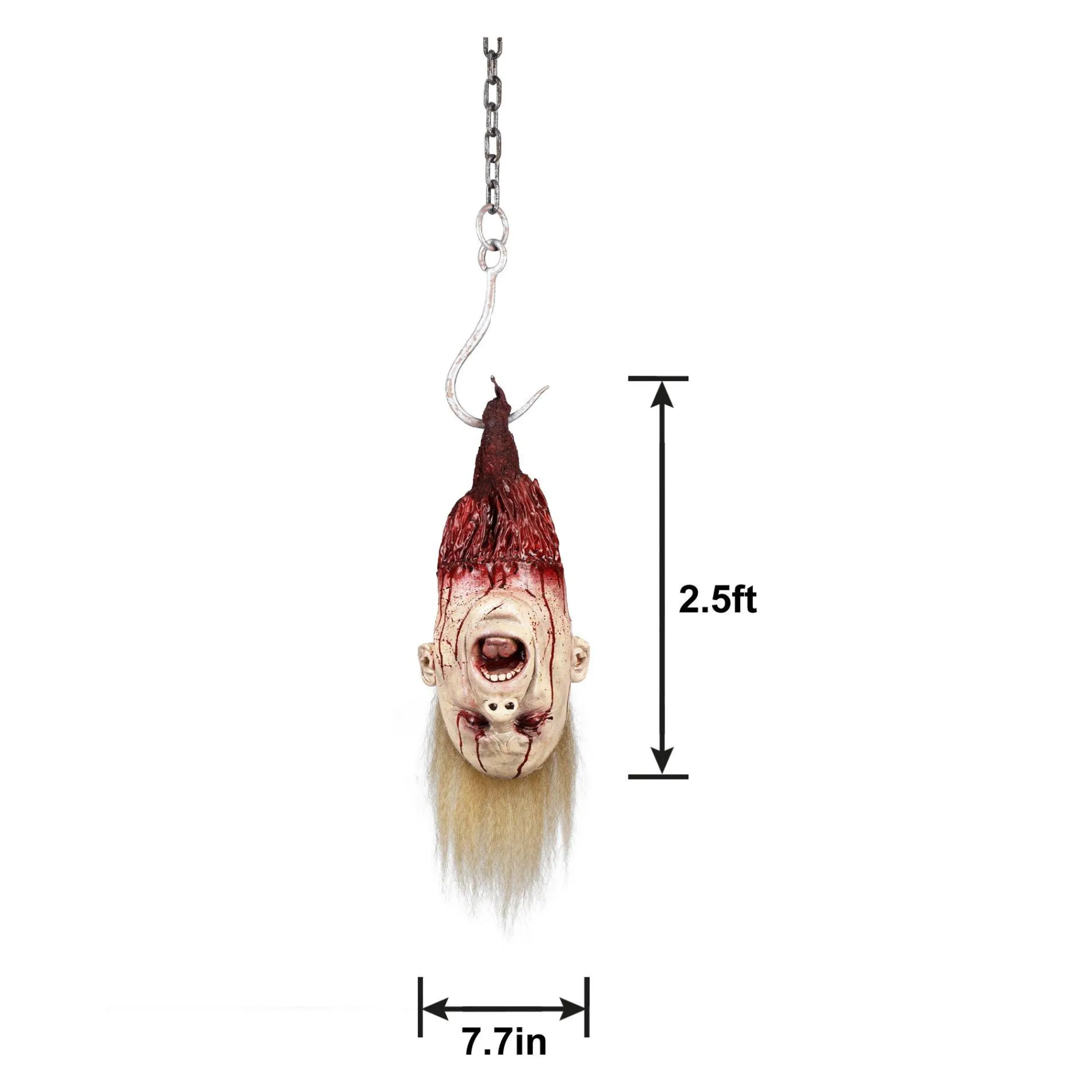 Party City Hanging Decorations|Blonde Severed Head Latex & Vinyl Hanging Decoration, 7.75In X 23.25In