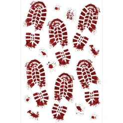 Party City Decorations|Bloody Footprints Vinyl Cling Decals, 15Pc
