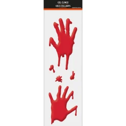 Party City Decorations|Bloody Hands Gel Cling Decals 5Ct - Asylum