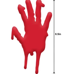 Party City Decorations|Bloody Hands Gel Cling Decals 5Ct - Asylum
