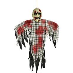 Party City Hanging Decorations|Bloody Zombie In Plaid Fabric & Plastic Hanging Decoration, 48In