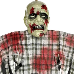 Party City Hanging Props|Bloody Zombie In Plaid Fabric & Plastic Hanging Decoration, 48In