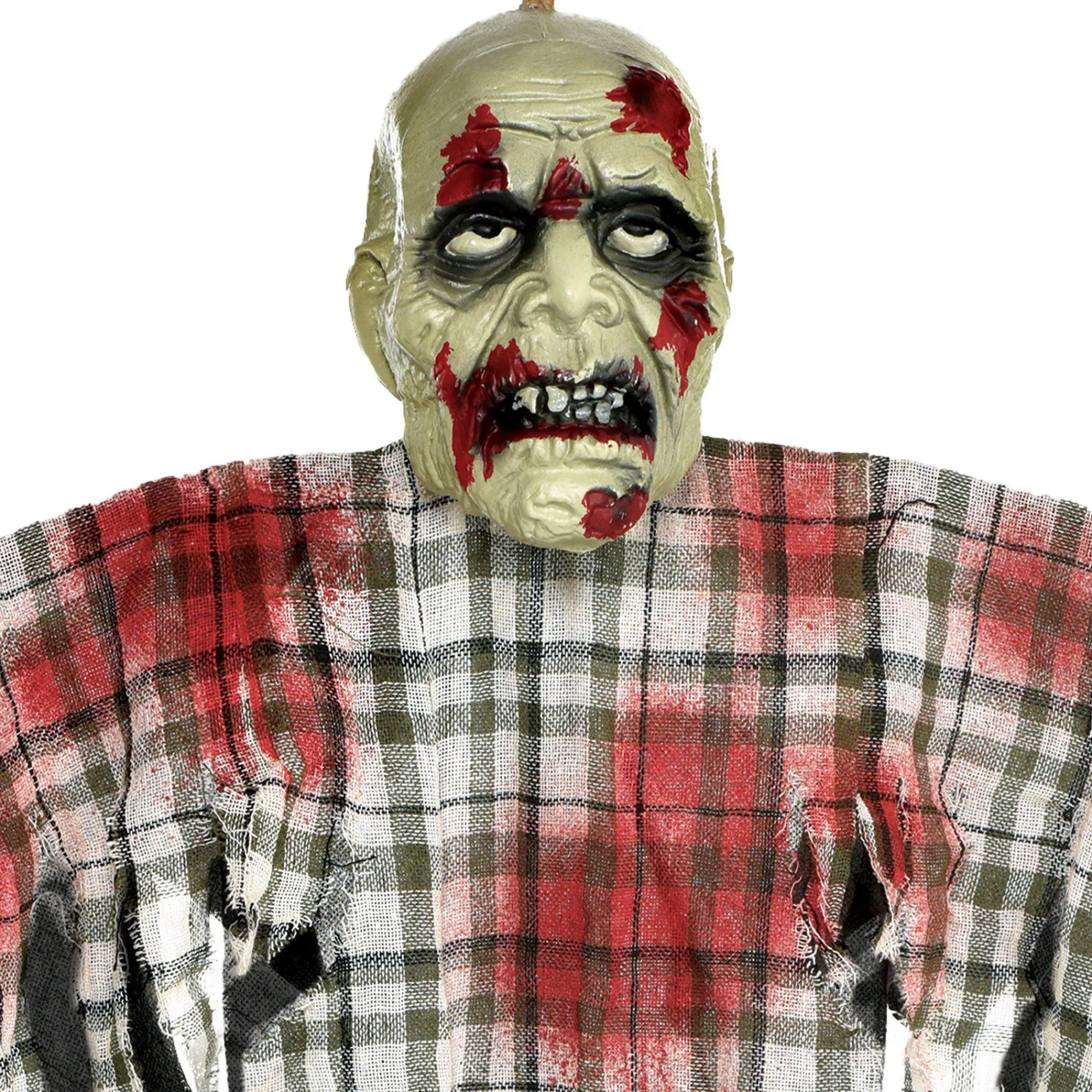 Party City Hanging Props|Bloody Zombie In Plaid Fabric & Plastic Hanging Decoration, 48In