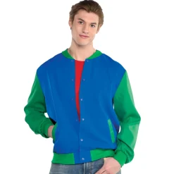 Party City Decades-Blue & Green Varsity Jacket For Adults