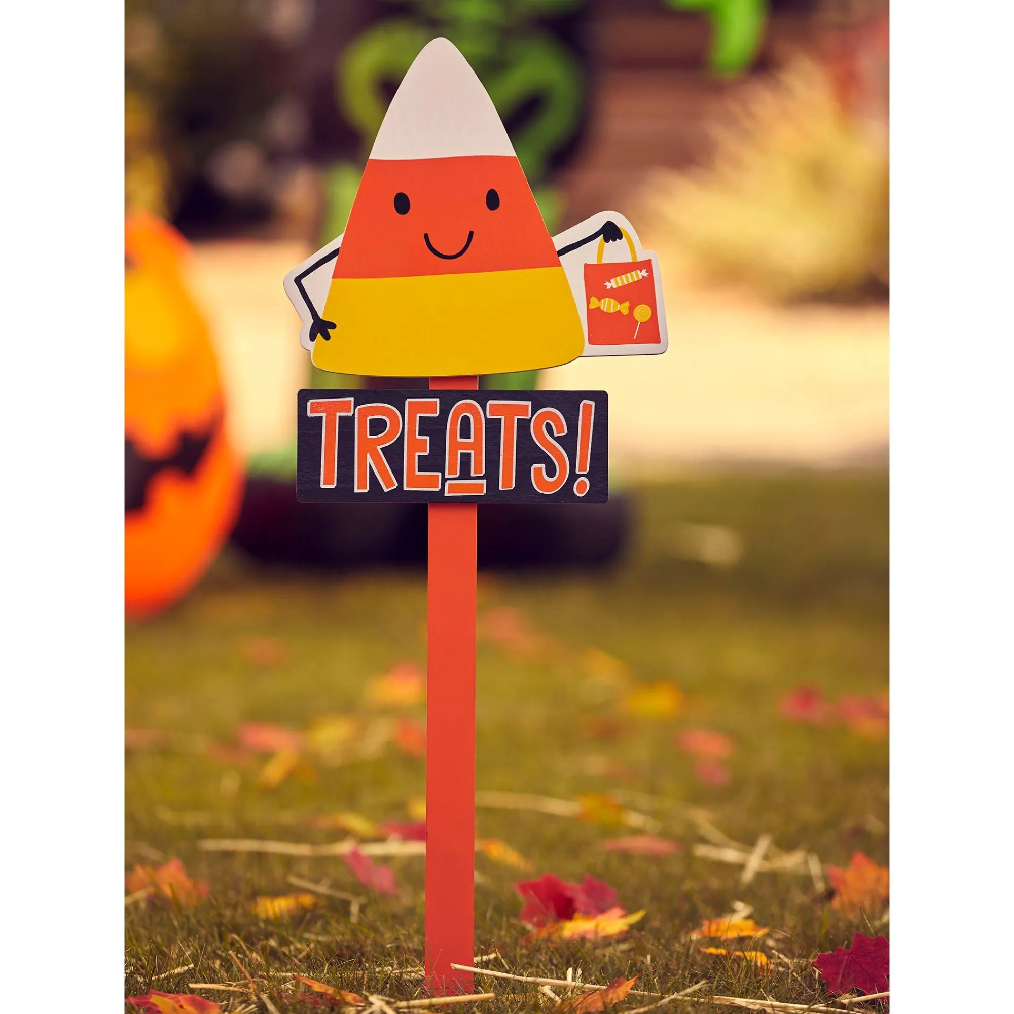 Party City Spooky Friends|Candy Corn Treats Yard Stake