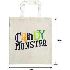 Party City Trick-Or-Treat Bags & Buckets|Candy Monster Cotton Tote Treat Bag, 14In X 16In