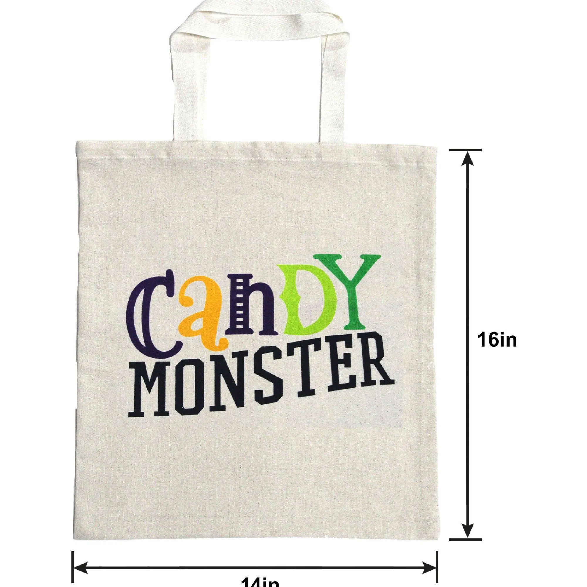 Party City Trick-Or-Treat Bags & Buckets|Candy Monster Cotton Tote Treat Bag, 14In X 16In