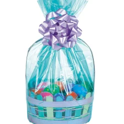 Party City Baking Supplies-Caribbean Blue Plastic Gift Basket Bags 2Ct