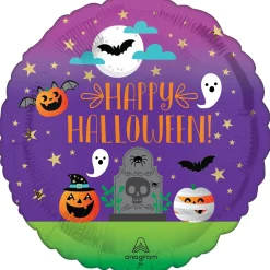 Party City Balloons|Cemetery Friends Happy Halloween Round Foil Balloon, 17In