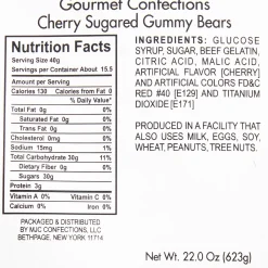 Party City Candy Buffet By Color-Cherry Gummy Bears Red