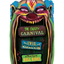Party City Window & Wall Décor|Creepy Carnival Black Light Reactive Lenticular Plastic Cutout, 12In X 18In