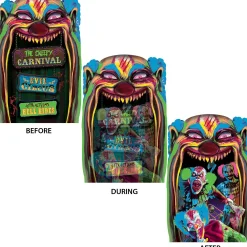 Party City Window & Wall Décor|Creepy Carnival Black Light Reactive Lenticular Plastic Cutout, 12In X 18In