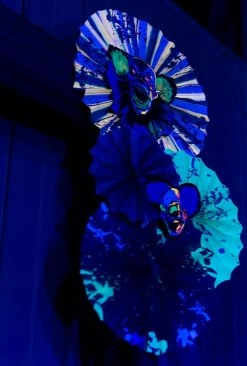 Party City Creepy Carnival|Creepy Carnival Black Light Reactive Paper Fan Decorating Kit, 15Pc