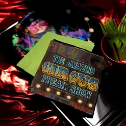 Party City Creepy Carnival|Creepy Carnival Black Light Reactive Paper Lunch Napkins, 6.5In, 40Ct