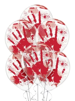 Party City Get Axed|6Ct, 12In, Blood Splatter Latex Balloons