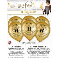 Party City Harry Potter Hogwarts|6Ct, 12In, Metallic Hogwarts United Latex Balloons - Harry Potter