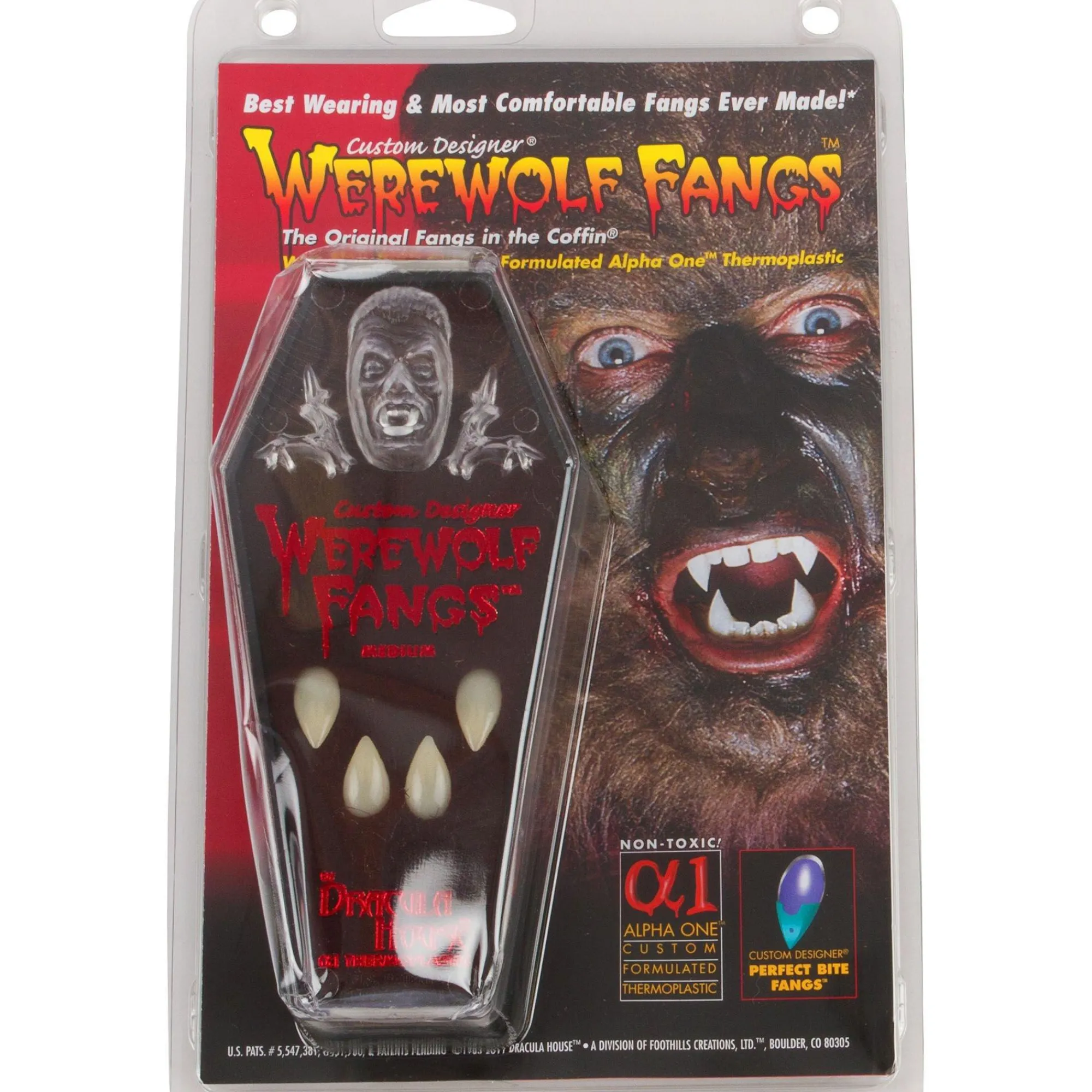 Party City Fangs, Teeth-Custom Designer Werewolf Fangs