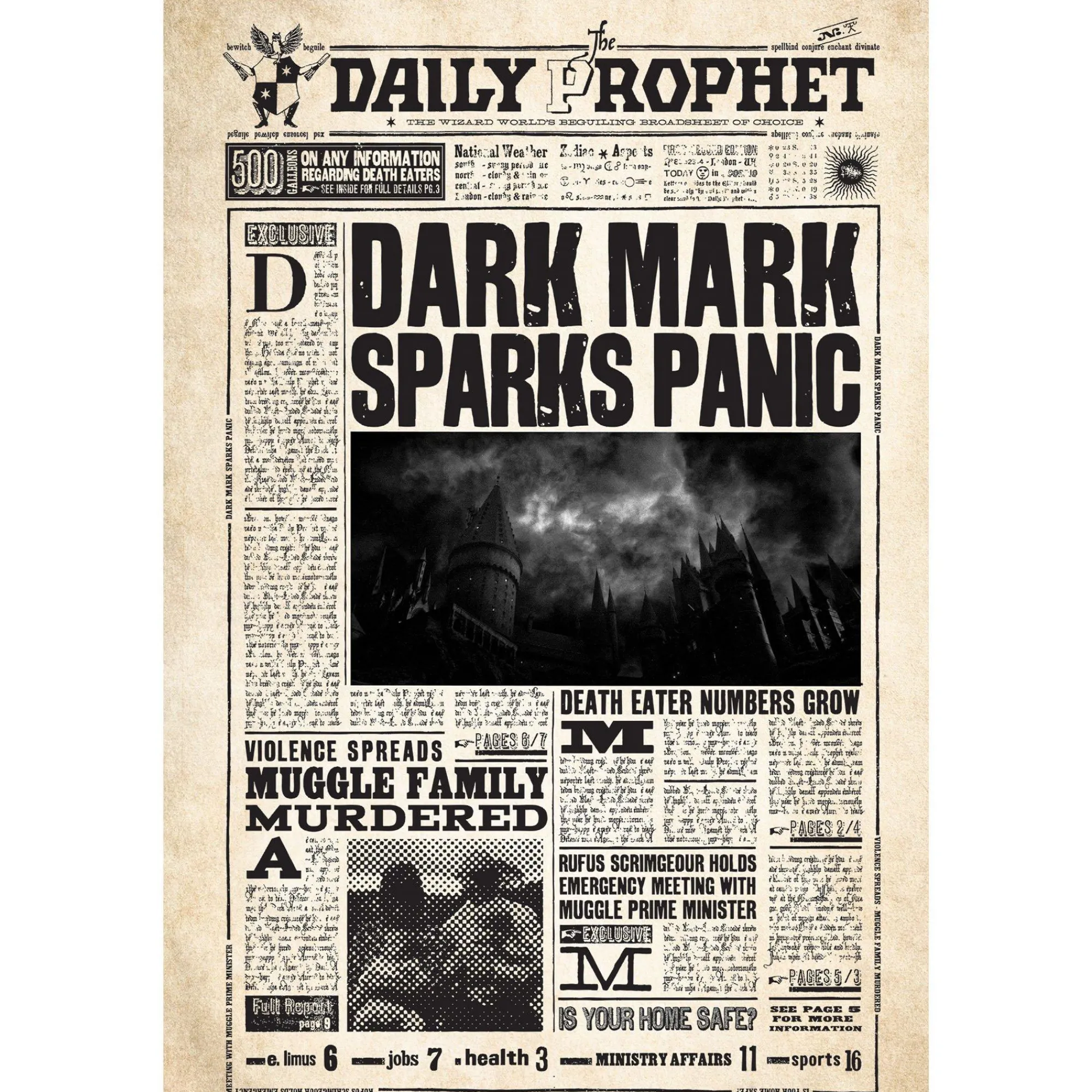 Party City Window & Wall Décor|Daily Prophet Lenticular Plastic Cutout, 12In X 18In - Harry Potter