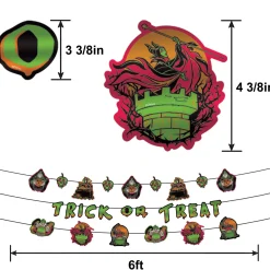 Party City Disney Villains|Disney Villains Halloween Cardstock Banners, 6Ft, 3Ct