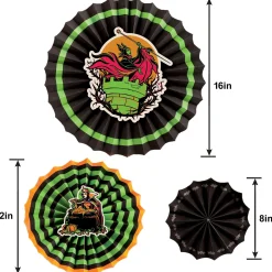 Party City Disney Villains|Disney Villains Halloween Paper Fan Decorating Kit, 17Pc