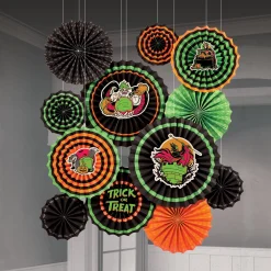 Party City Disney Villains|Disney Villains Halloween Paper Fan Decorating Kit, 17Pc