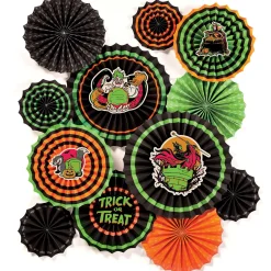 Party City Decorations|Disney Villains Halloween Paper Fan Decorating Kit, 17Pc