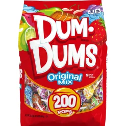Dum Dums Bulk Candy-Dum Dum Original Mix Lollipops, 2.1Lbs, 200Ct