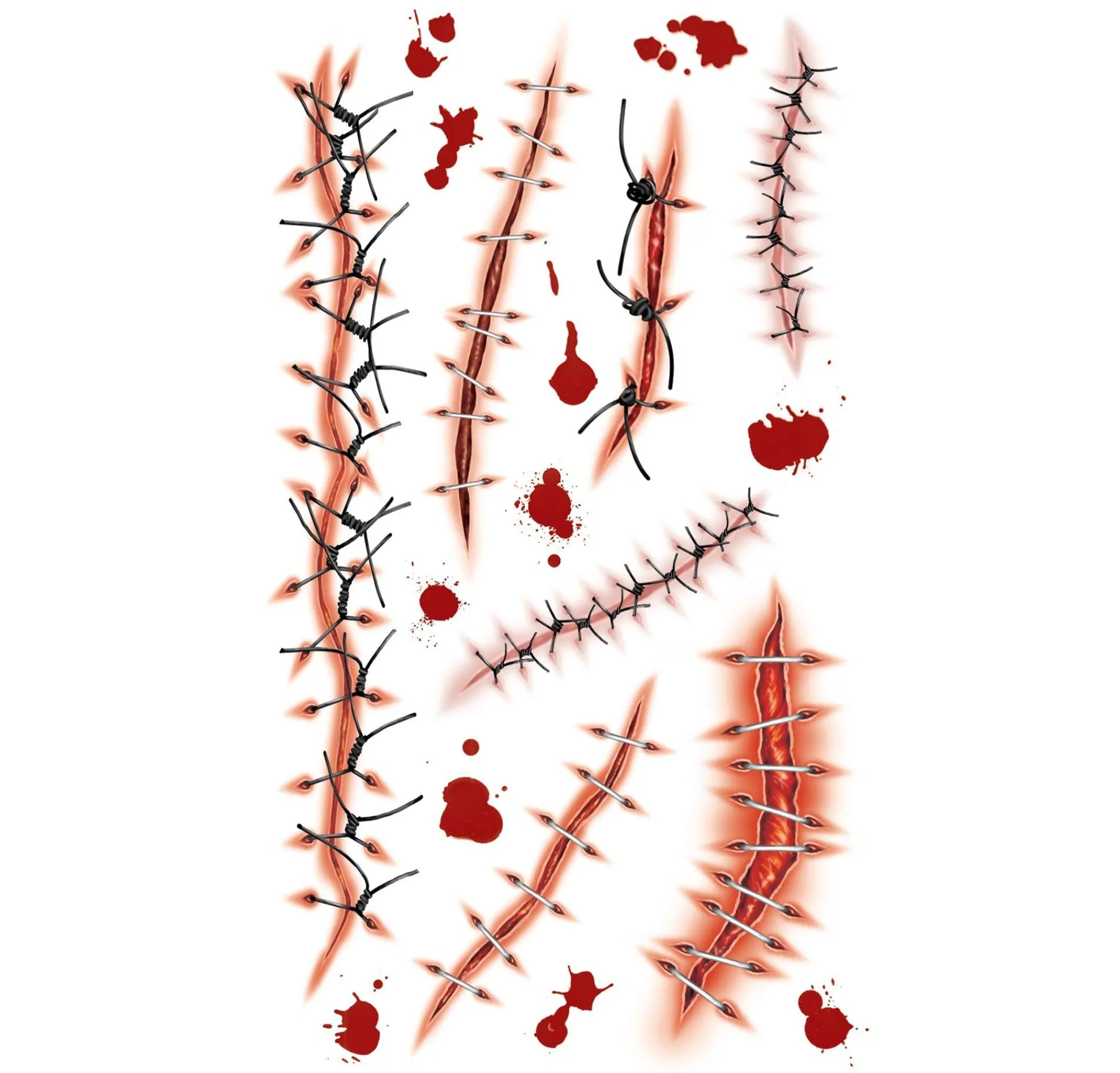 Party City Makeup-Fake Stitches Tattoos 14Ct