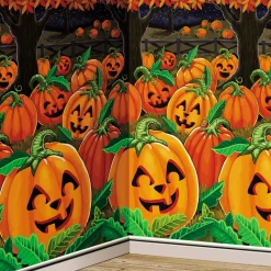 Party City Window & Wall Décor|Family Friendly Pumpkin Patch Plastic Scene Setter Room Roll, 40Ft