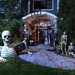 Party City Animatronics|Giant Rattles The Groundbreaking Skeleton Plastic Yard Decorating Kit, 8Pc