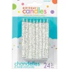 Party City Baking Supplies-Glitter Birthday Candles 24Ct White