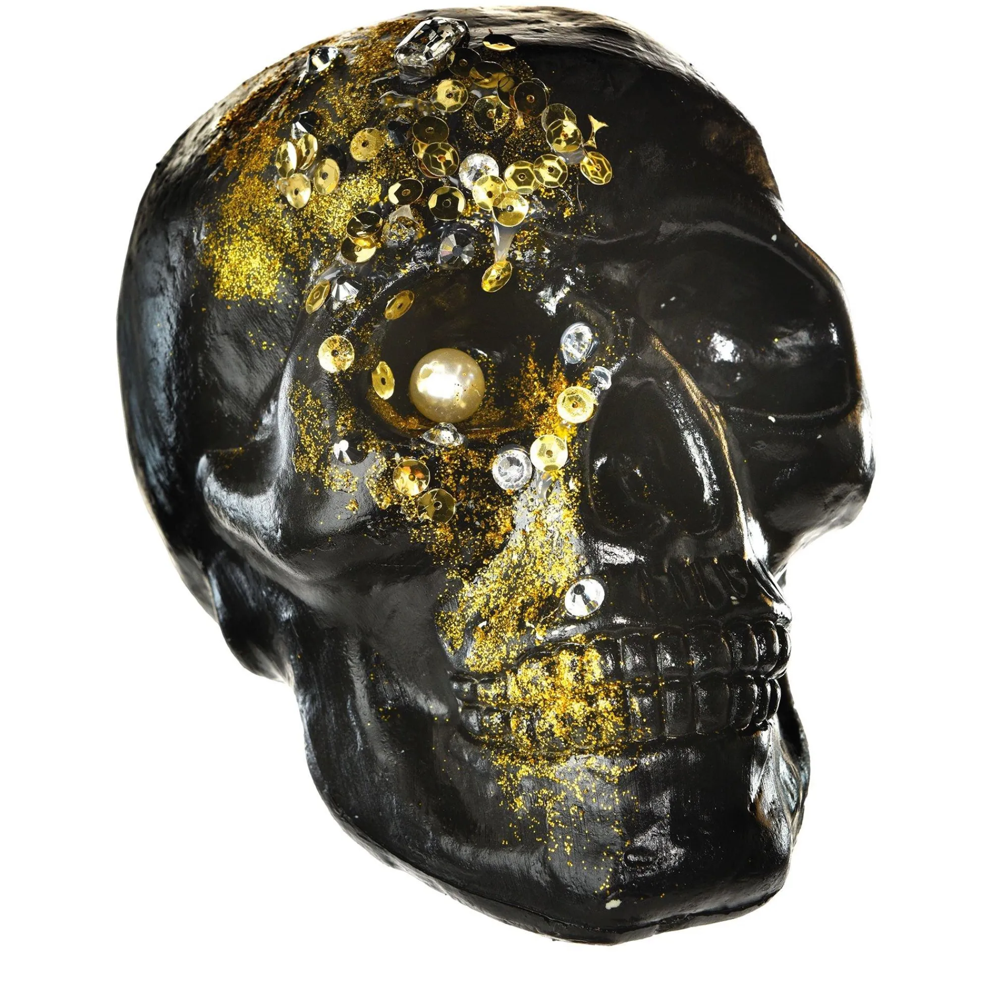 Party City Boneyard Glam|Glitter Glam Boneyard Jeweled Skull Plastic Decoration, 6.5In X 8.75In