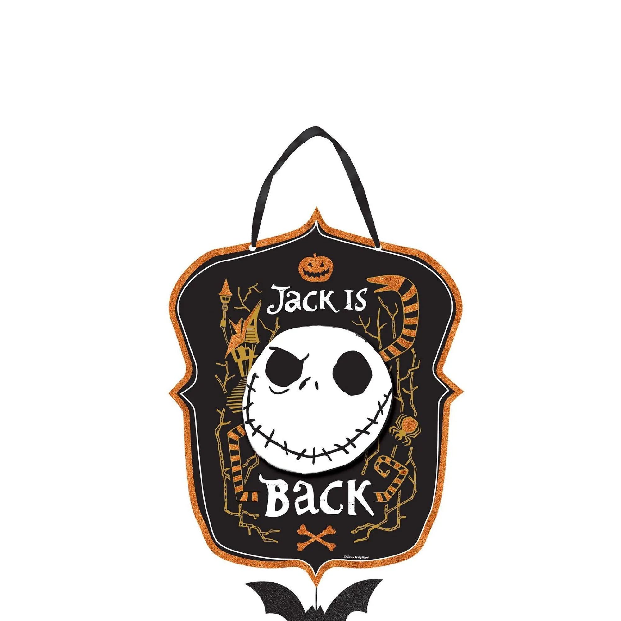 Party City The Nightmare Before Christmas|Glitter Jack Skellington Sign - The Nightmare Before Christmas
