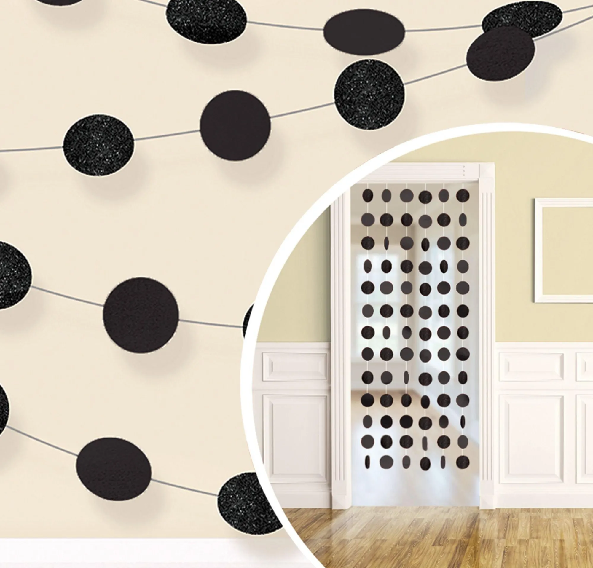 Party City The Nightmare Before Christmas|Glitter Polka Dot String Decorations 6Ct