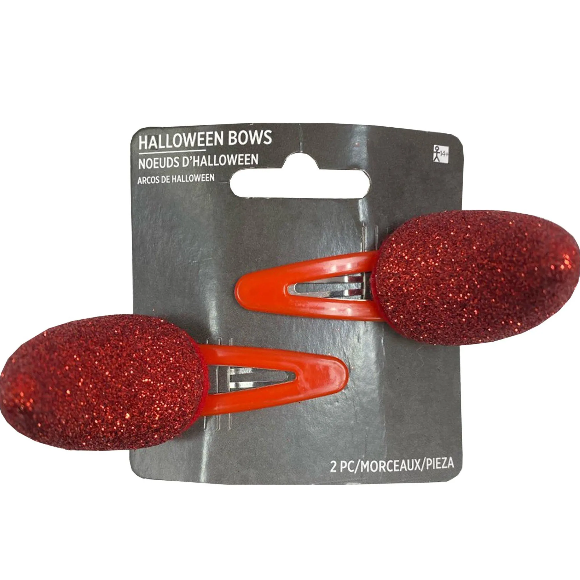 Party City Headbands, Tails-Glitter Red Devil Horn Hairclips, 2Pc