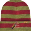 Party City Scary-Green & Red Embroidered Freddy Krueger Glove Striped Acrylic Knit Beanie - A Nightmare On Elm Street