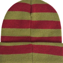 Party City Scary-Green & Red Embroidered Freddy Krueger Glove Striped Acrylic Knit Beanie - A Nightmare On Elm Street