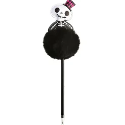 Party City Favors & Favor Bags|Halloween Puffy-Topped Skeleton Yarn & Plastic Pen, 2.75In X 11In