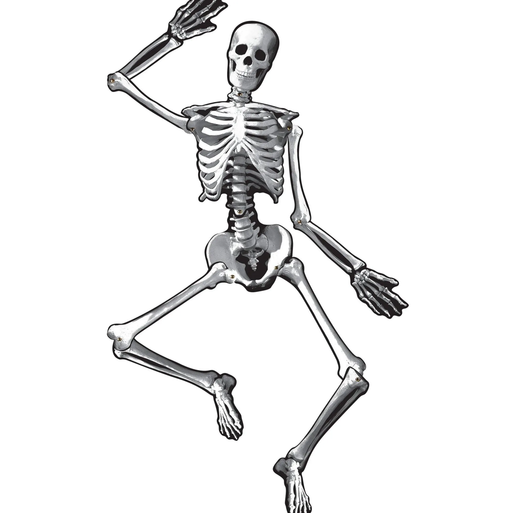 Party City Window & Wall Décor|Halloween Skeleton Jointed Cardstock Cutout, 53In
