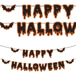Party City Window & Wall Décor|Happy Halloween Cardstock Banners, 2Ct