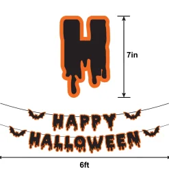 Party City Window & Wall Décor|Happy Halloween Cardstock Banners, 2Ct