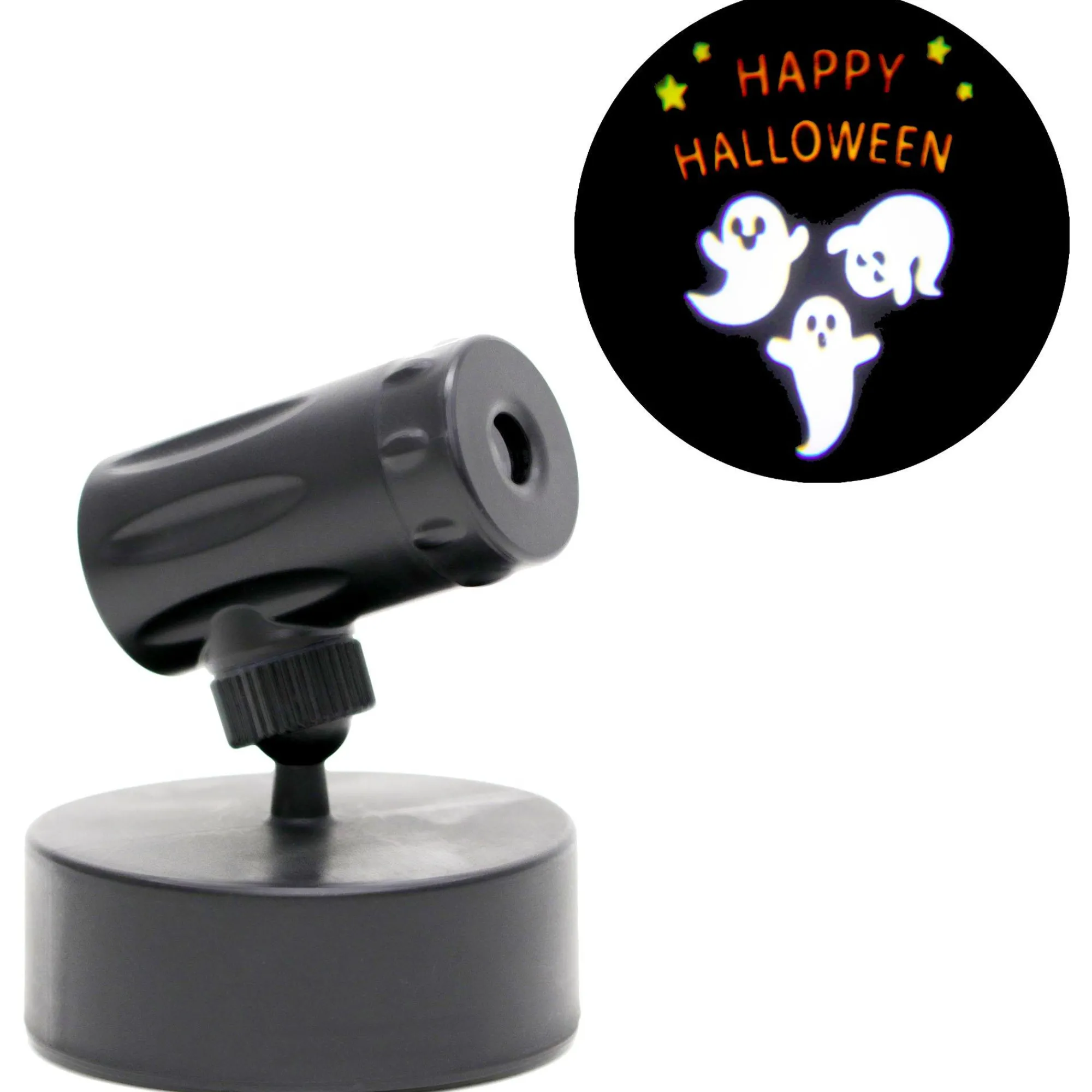 Party City Strobe Lights & Black Lights|Happy Halloween Ghosts Motion Projector, 3.5In X 3.75In