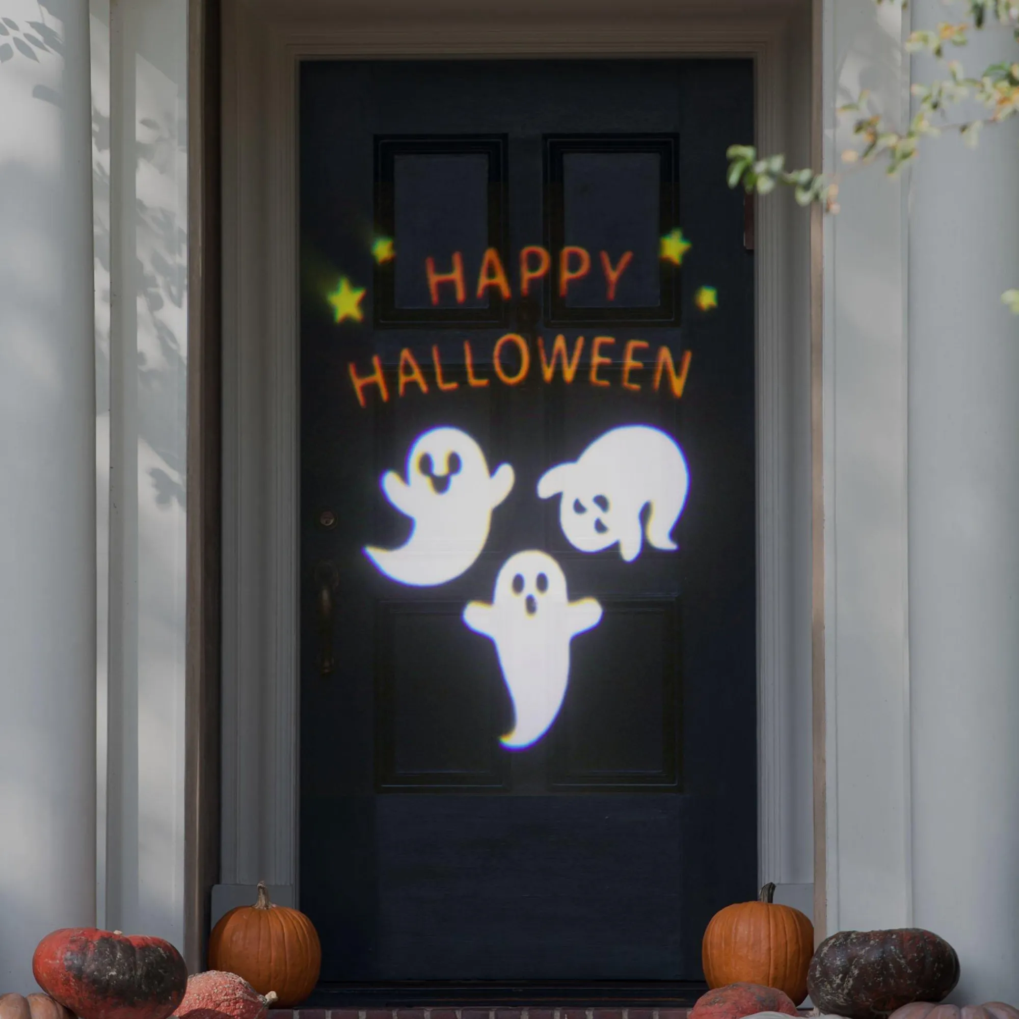 Party City Strobe Lights & Black Lights|Happy Halloween Ghosts Motion Projector, 3.5In X 3.75In