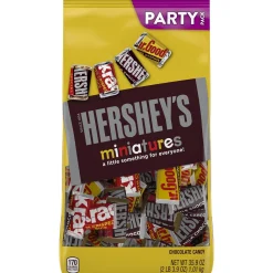 Hershey's Bulk Candy- Chocolate Miniatures Party Pack, 39.5Oz - Milk Chocolate, Special Dark Chocolate, Krackel & Mr. Goodbar