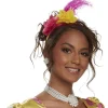 Party City Headbands, Tails-High Society Bright Pink & Yellow Fabric & Plastic Floral Headband