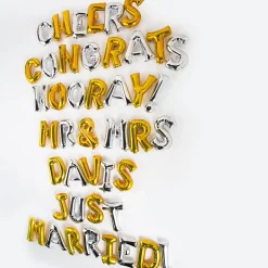 Party City Balloons|13In Air-Filled Silver Letter Balloon (A)