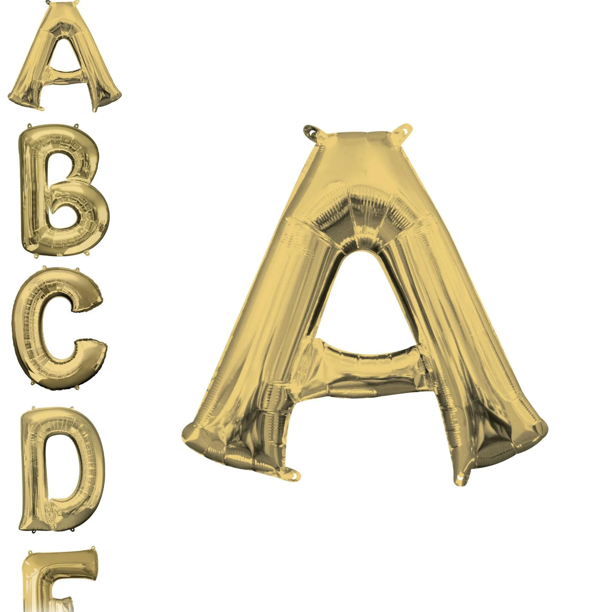 Party City Balloons|13In Air-Filled White Gold Letter Balloon (A)