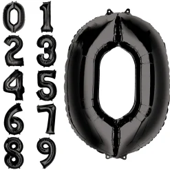Party City Balloons|34In Black Number Balloon (0)