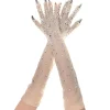 Party City Gloves|Jeweled Nude Mesh Gloves