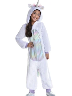 Girl Party City Animal & Bug|Kids' Iridescent Unicorn One Piece Zipster Costume